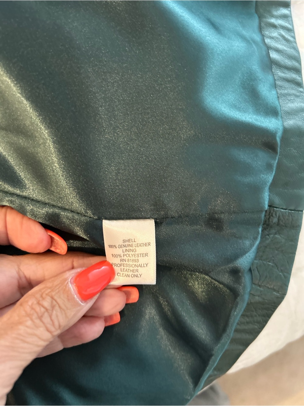 Women's Teal Leather Zip-Front Jacket - Sleek Fitted Style - Picture 6 of 9